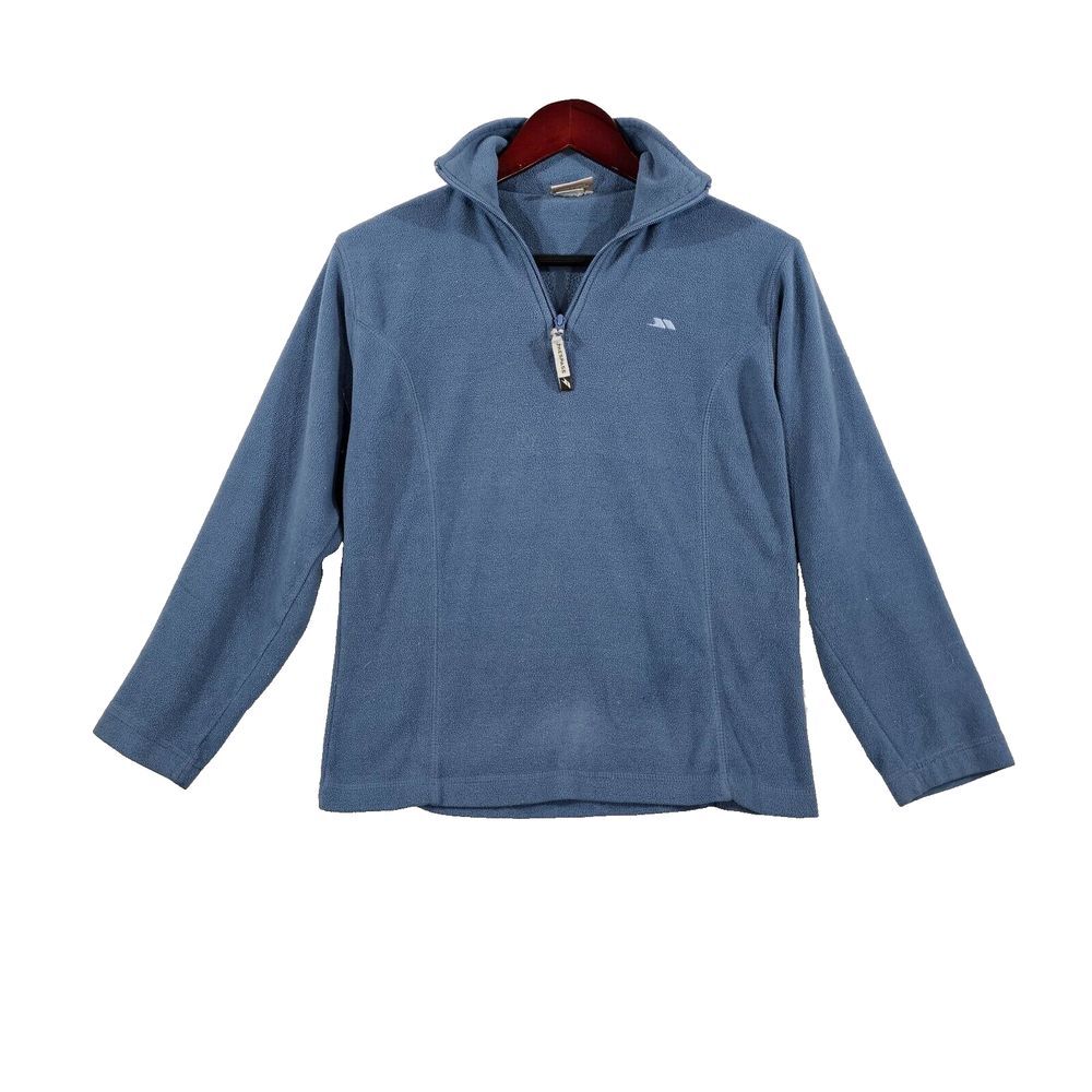 Trespass Boys Blue Fleece Quarter Zip Pullover Sweater‎ Long Sleeve Size 15/16